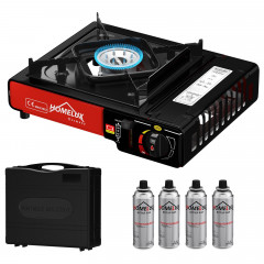 HOMELUX HOMELUX Gaskocher Campingkocher Gaskocher 2,2KW+227g Gaskartuschen Camping Kocher, (4-St), 2,2 KW  Газовая плита HOMELUX походная газовая плита 2,2 кВт + газовые баллончики 227 г походная плита, (4 шт.), 2,2 кВт