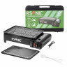 Mianova Mianova Gaskocher Campingkocher Tischgrill Gas Grillplatte im Koffer, 4 Spiesse + Rost Platte Outdoor BBQ Barbecue Tisch Grill Camping Herd Kocher Notfall Campingherd Notfallkocher  Газовая плита Mianova, походная плита, настольный гриль, газовая 