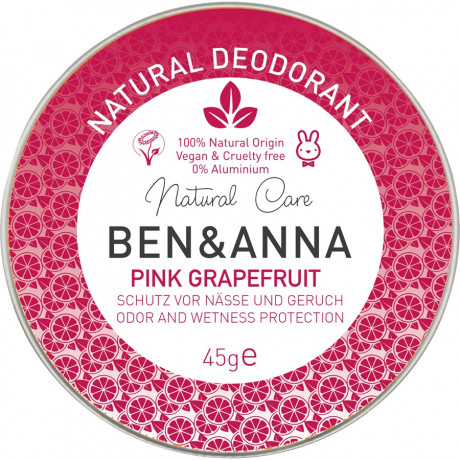 Ben  Anna Natural Deodorant Creme Pink Grapefruit  Натуральный крем-дезодорант Розовый грейпфрут