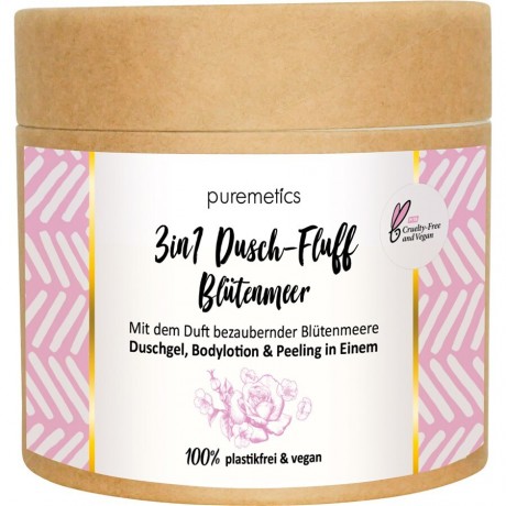puremetics Zuckerpeeling Blutenmeer No8 3in1 Dusch-Fluff  Сахарный пилинг Blutenmeer №8 Пух для душа 3в1
