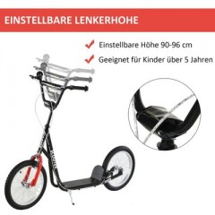 HOMCOM Kinderscooter mit Handbremse Детский самокат с ручным тормозом