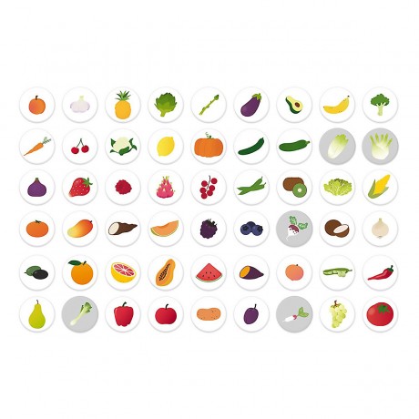 Janod -WWF Geschwindigkeitsspiel Jahreszeiten Obst Gemuse -Игра на скорость WWF приправляет фрукты и овощи