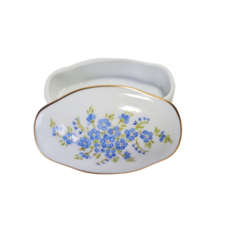 Шкатулка винтажная Royal KPM Bavaria с незабудками, фарфор, 8.5 см, Германия, 1960-70гг.