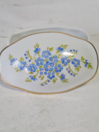 Шкатулка винтажная Royal KPM Bavaria с незабудками, фарфор, 8.5 см, Германия, 1960-70гг.