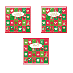Lindt Frohes Fest Mini Tisch 115g х 3STK, Адвент календарь 2024, 24 сладких сюрприза, 115 грамм x 3 штуки