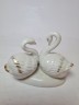 Capodimonte Фарфоровая статуэтка позолоченная "Два лебедя и роза", 9см x 7см, Италия, 1960-70гг.