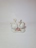 Capodimonte Фарфоровая статуэтка позолоченная "Два лебедя и роза", 9см x 7см, Италия, 1960-70гг.
