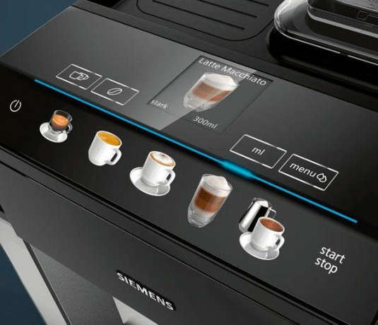 SIEMENS SIEMENS Kaffeevollautomat EQ.5 500 integral TQ505D09, einfache Bedienung, integrierter Milchbehalter, 2 Tassen gleichzeitig Полностью автоатическая кофемашина SIEMENS EQ.5 500 встроенная TQ505D09, простая в использовании, встроенный контейнер для