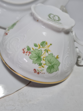 Чайное трио винтажное Bernadotte Czech "Вьюнки", фарфор, Чехословакия, 1970-80гг.