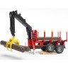 Bruder BRUDER 02252 Ruckeanhanger m. Ladeklappe und Holzgreifer Грузовой прицеп BRUDER 02252 с загрузочным люком и захватом для бревен