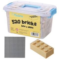 Katara Bausteine Box-Set mit 520 Steinen + Platte + Box Набор строительных блоков из 520 кирпичей + пластина + коробка