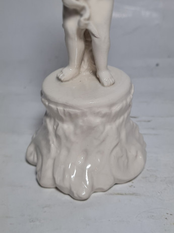 Статуэтка винтажная "Ангел с флейтой", белый фарфор, Vecchia Bassano, 14,5 x 6 см, Италия, 1960-70гг.