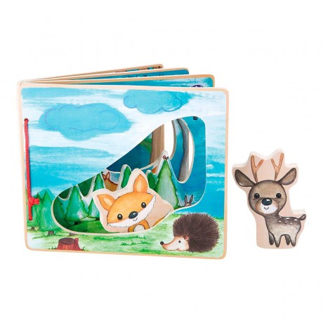 Small Foot Holz-Bilderbuch Waldlandschaft Деревянная книжка с картинками