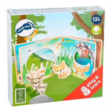 Small Foot Holz-Bilderbuch Waldlandschaft Деревянная книжка с картинками