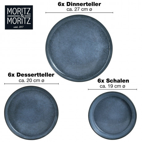 Moritz & Moritz Moritz & Moritz Tafelservice 18-tlg Blau blau Сервиз Moritz &amp; Moritz обеденный, 18 предм., синий