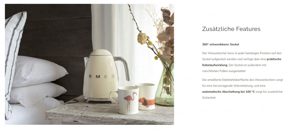 SMEG SMEG Wasserkocher SMEG Wasserkocher mit Temperatureinstellung 50-100°C Edelstahl Kocher, 2400,00 W, 360°Basis elektrischer Wasser Kocher mit Temperatureinstellung Metall  Чайник SMEG Чайник SMEG с регулировкой температуры 50-100°C Плита из нержавеюще
