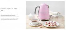 SMEG SMEG Wasserkocher SMEG Wasserkocher mit Temperatureinstellung 50-100°C Edelstahl Kocher, 2400,00 W, 360°Basis elektrischer Wasser Kocher mit Temperatureinstellung Metall  Чайник SMEG Чайник SMEG с регулировкой температуры 50-100°C Плита из нержавеюще