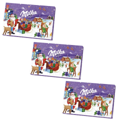 Milka Adventskalender 3STK Авдент-календарь 2024, 24 сладких сюрприза, ‎39см x 26см, 200 грамм x 3 штуки