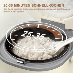 Mutoy Mutoy Reiskocher 2L Reiskocher Antihaft-Garen,Hochtemperaturschutz,One-Touch-Bedienung, perfekt fur 1-4 Personen zum Kochen von Reis,Fleisch,Nudeln oder Suppe  Рисоварка Mutoy Рисоварка 2 л с антипригарным покрытием, защита от высоких температур, уп