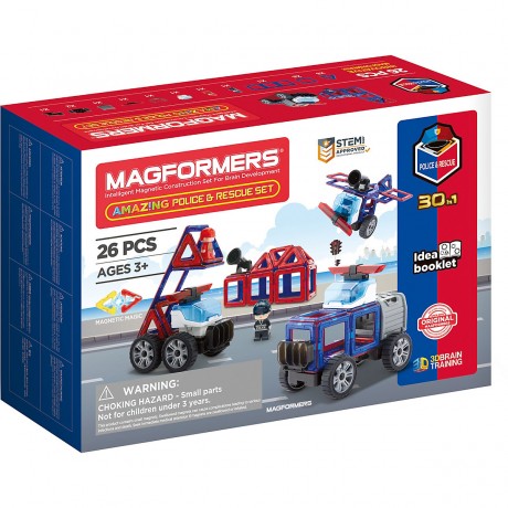 MAGFORMERS Magformers Amazing Police  Rescue Set Удивительный полицейский спасательный набор Магформера