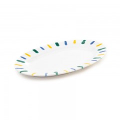 Gmundner Keramik Gmundner Keramik Buntgeflammt Platte oval mit Fahne Gourmet 21x14x2,1 cm Gmundner ceramics красочная овальная тарелка с флажком Gourmet Gourmet 21x14x2,1 см