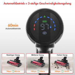 7Magic 7Magic Akku-Handstaubsauger 33000PA, Kabelloser Faltbarer Stabstaubsauger, Tierpflege, 60 Min. Autonomie, Kontrollanzeige, LED-Leuchte, 0,8L Staubbehalter  Беспроводной ручной пылесос 7Magic 33000PA, беспроводной складной пылесос, уход за животными