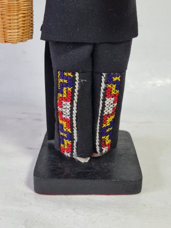 Кукла винтажная в национальном костюме, деревян. подставка, 26 x 11 см, Тайланд, 1960-70гг.