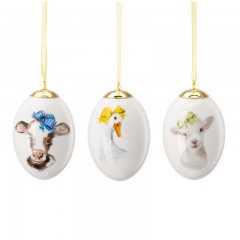 Hutschenreuther Hutschenreuther Farm Life Set 3 Porzellan-Eier h: 7 cm Hutschenreuther Farm Life Набор из 3 фарфоровых яиц, высота: 7 см