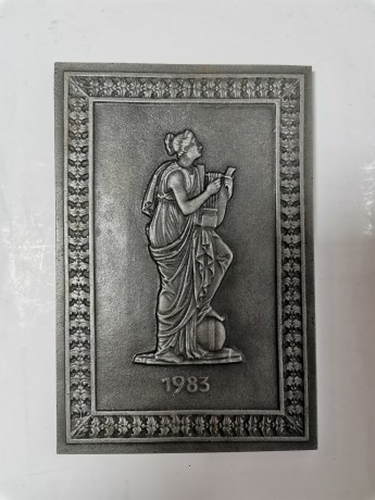 Buderus, Будерус Декоративная бронзовая настенная плитка "Муза танца Терпсихора, 14см х 10см, Германия 1983