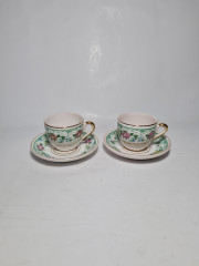 Baron Набор кофейная пара с цветочным рисунком и позолотой, 2 шт, Германия, 1960-70гг.