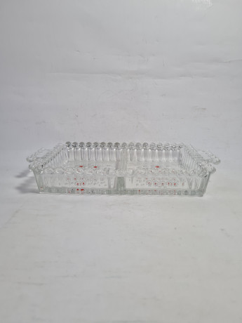 Поднос винтажный Walther Glas с ручками, стекло, 25.5 х 15 см, Германия, 1970-80гг.