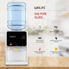 WINLIFE WINLIFE Heisswasserspender Elektrischer Mini Wasserspendergerat,Trinkwasserspender,Getrankspender, mit Kindersicherung fur heissekalte Getranke 5 bis 20 Liter Gallonen  Диспенсер для горячей воды WINLIFE, электрический мини-диспенсер для воды, дис