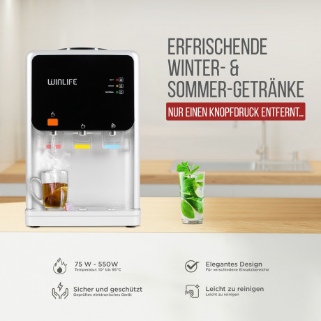 WINLIFE WINLIFE Heisswasserspender Elektrischer Mini Wasserspendergerat,Trinkwasserspender,Getrankspender, mit Kindersicherung fur heissekalte Getranke 5 bis 20 Liter Gallonen  Диспенсер для горячей воды WINLIFE, электрический мини-диспенсер для воды, дис
