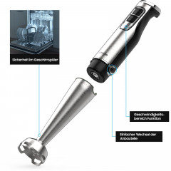 Aoucheni Aoucheni Stabmixer Purierstab Set Elektrischer 4 in 1 Mixer, 1000,00 W, inklusive Zerkleinerer, Messbecher, Milchaufschaumer und Schneebesen  Ручной блендер Aoucheni, набор стержней для очистки, электрический миксер 4 в 1, 1000,00 Вт, включая изм
