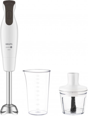 Krups Krups Stabmixer HZ5521 Perfect Mix 6000, 600 W, 4 Klingen, Edelstahlmixstab, Zubehor-Set: Messbecher, Zerkleinerer Ручной блендер Krups HZ5521 Perfect Mix 6000, 600 Вт, 4 лезвия, палочка для смешивания из нержавеющей стали, набор аксессуаров: мерны