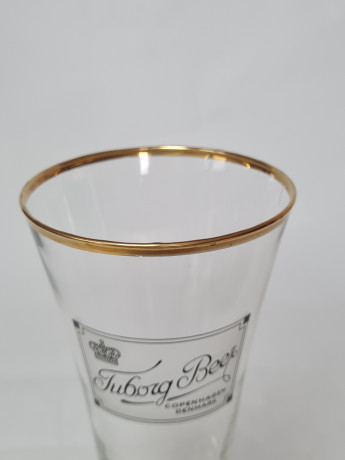 Бокал для пива винтажный Tuborg Beer, стекло, 18 x 8 см, Германия, 1960-70гг.