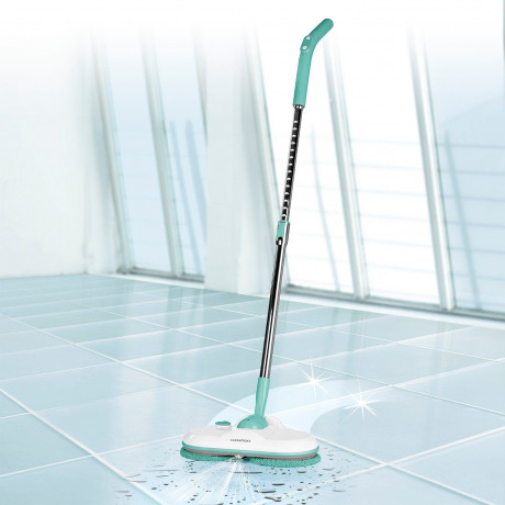 CLEANmaxx CLEANmaxx Akku-Wischmopp Akku-Spray-Mopp, 30 W, 360° Rotation turkis/weiss  Беспроводная швабра CLEANmaxx, беспроводная швабра с распылителем, 30 Вт, вращение на 360°, бирюзовый/белый