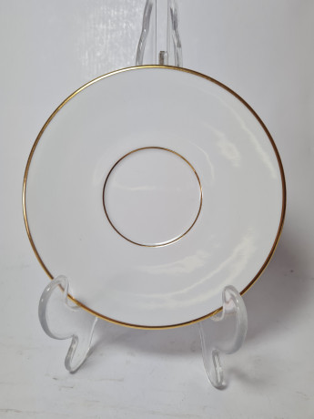 Volkstedt Thuringer Кофейная чашка с блюдцем "Фридрих Великий", белый фарфор с чёрным рисунком ручной работы, 10,5см x 10см, Германия, 1960-70гг.