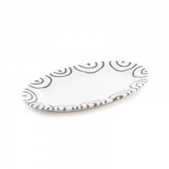 Gmundner Keramik Gmundner Keramik Graugeflammt Platte oval mit Fahne Gourmet 21x14x2,1 cm Gmundner керамическая серая овальная тарелка с пламенем и флажком Gourmet 21x14x2,1 см