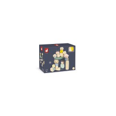 Janod Bausteine aus Holz Kollektion Sweet Cocoon Babyund Kleinkindspielzeug Farbe auf Wasserbasis Stapelspiel Entwicklung von Feinmotorik und Konzentration Ab 2 Jahren Деревянные конструкторы Коллекция Sweet Cocoon Игрушки для малышей и малышей Краски на 