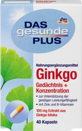 Mivolis Ginkgo Гинкго Memory + Concentration Гинко Память+ Концентрация, 40 шт