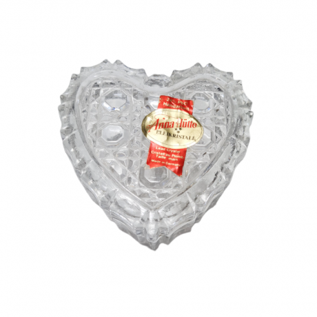 Шкатулка винтажная Anna Hutte в виде сердечка, хрусталь, 7 x 6,5 см, Германия, 1960-70гг.