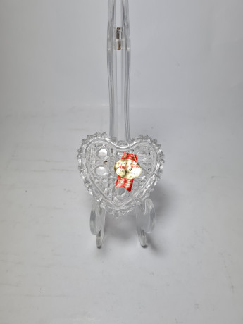 Шкатулка винтажная Anna Hutte в виде сердечка, хрусталь, 7 x 6,5 см, Германия, 1960-70гг.