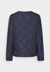 Tommy Hilfiger COLLARLESS QUILTED SHORT JACKET Light jacket desert sky КОРОТКАЯ СТЕГАНАЯ КУРТКА БЕЗ ВОРОТНИКА Легкая куртка небо пустыни