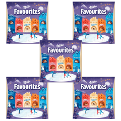 Milka Adventskalender Favourites 5STK Авдент-календарь 2024, 24 сладких сюрприза, ‎35см x 35см, 5 штук х 206 грамм