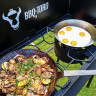 BBQ-Toro BBQ-Toro Gaskocher Gas Grilltisch mit Windschutz, Gusseisen Gaskocher 2 Brenner, 12kw  Газовая плита BBQ-Toro, газовый гриль-стол с защитой от ветра, чугунная газовая плита, 2 конфорки, 12 кВт
