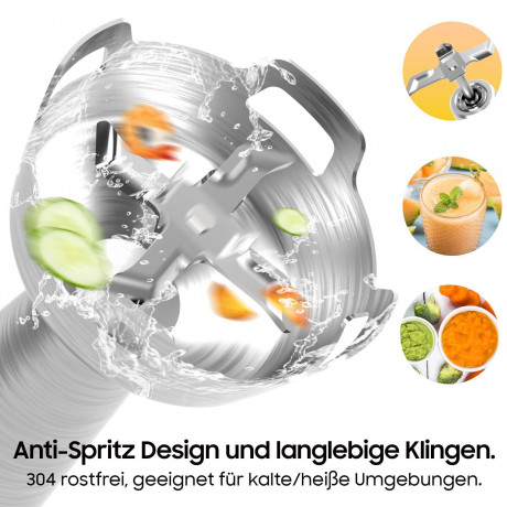Sintech Sintech Stabmixer Purierstab, Stabmixer Elektrischer, 1000W Purierstab Edelstahl, 4 in 1, mit 4 Aufsatzen aus Edelstahl sowie 1 Mixbechern, 6 Stufen  Ручной блендер Sintech, электрический ручной блендер, стержень для очистки 1000 Вт, нержавеющая с