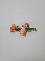 Статуэтка винтажная большая Capodimonte / CESAR &quot;Три алые розы&quot;, 6 х 20 см, Италия, 1960-70гг.