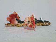 Статуэтка винтажная большая Capodimonte / CESAR &quot;Три алые розы&quot;, 6 х 20 см, Италия, 1960-70гг.
