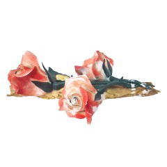 Статуэтка винтажная большая Capodimonte / CESAR &quot;Три алые розы&quot;, 6 х 20 см, Италия, 1960-70гг.